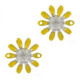 Metal connector Daisy flower 20mm Silver-yellow